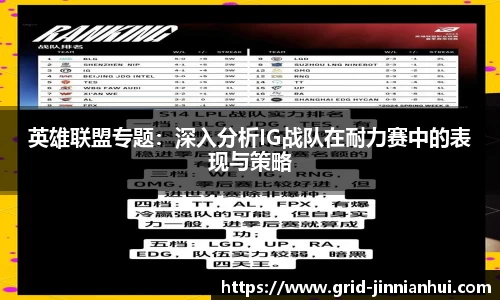 英雄联盟专题:深入分析IG战队在耐力赛中的表现与策略